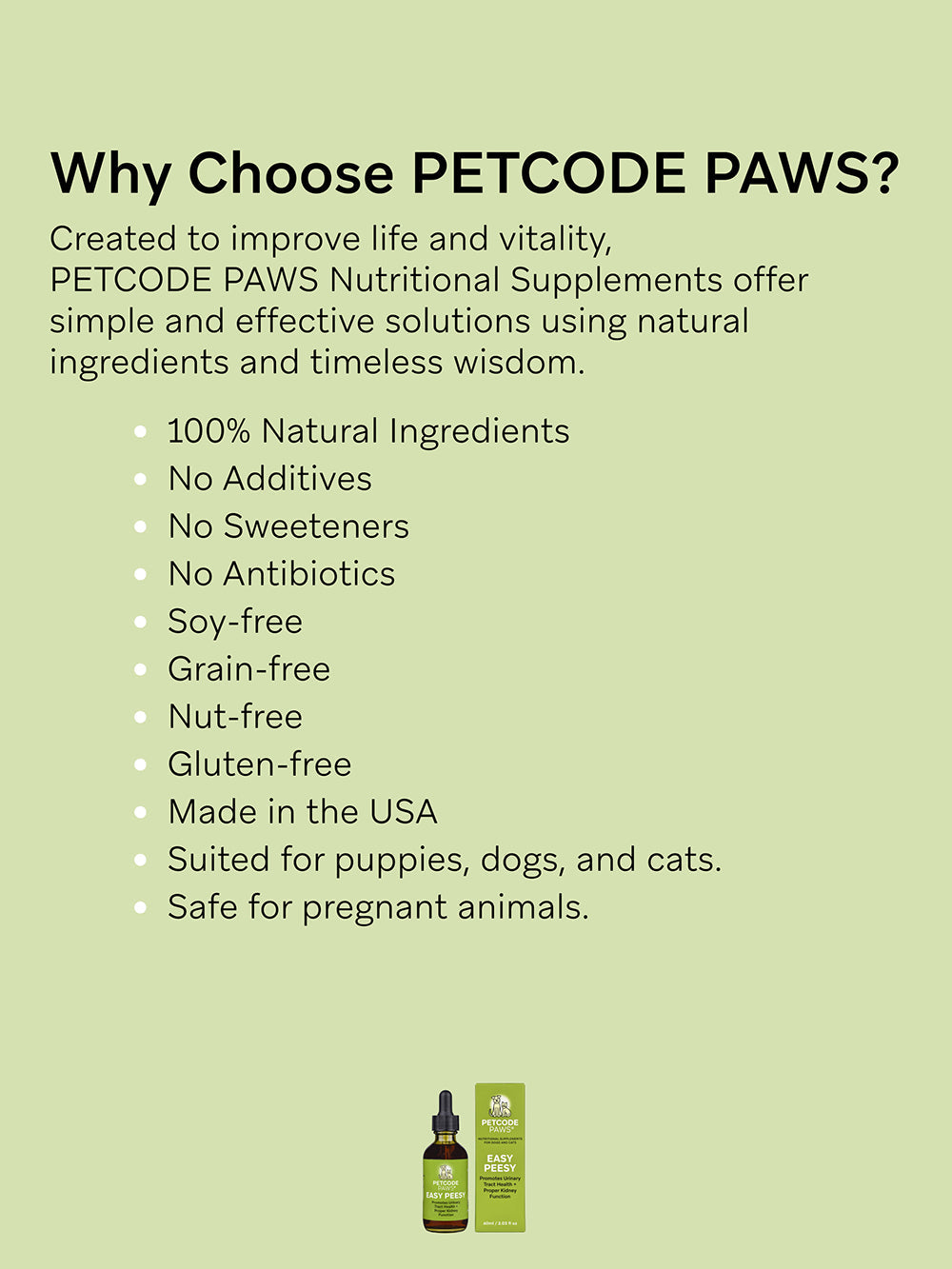 Easy Peesy Bladder, Kidney Nutritional Supplement for Dogs + Cats